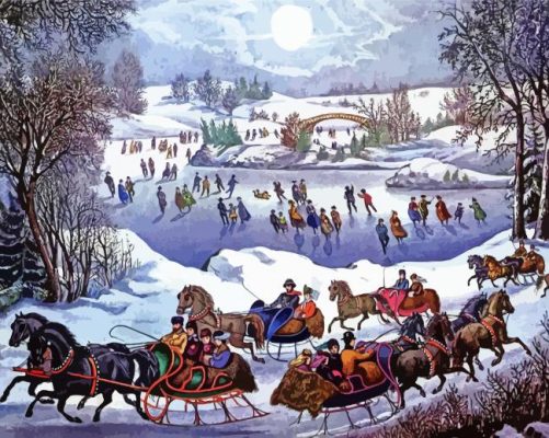Central Park In Winter paint by numbers