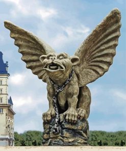 Chained Cathedral Gargoyle Garden Statue paint by numbers