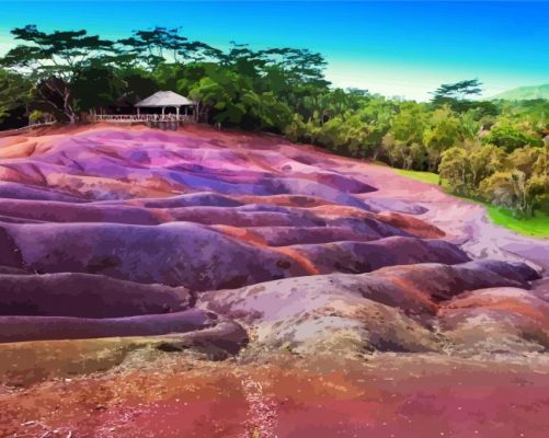 Chamarel Seven Colored Earth Geopark paint by numbers