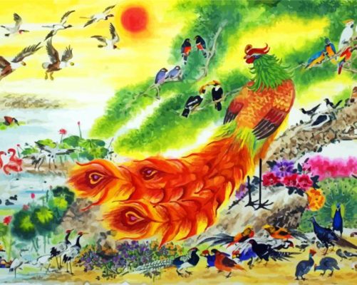 Chinese One Hundred Birds paint by numbers