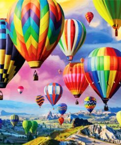 Colorful Hot Airbaloons Up paint by numbers