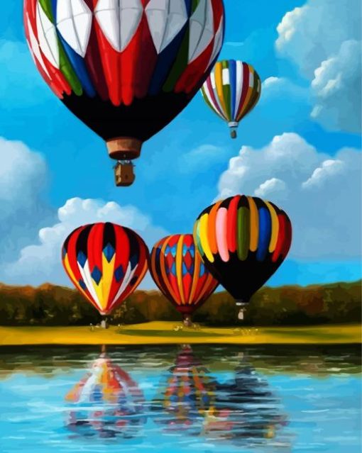 Colorful Hot Airbaloons paint by numbers