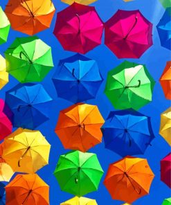 Colorful Umbrellas paint by numbers