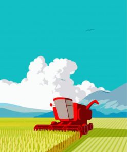 Combine Harvester Illustration paint by numbers