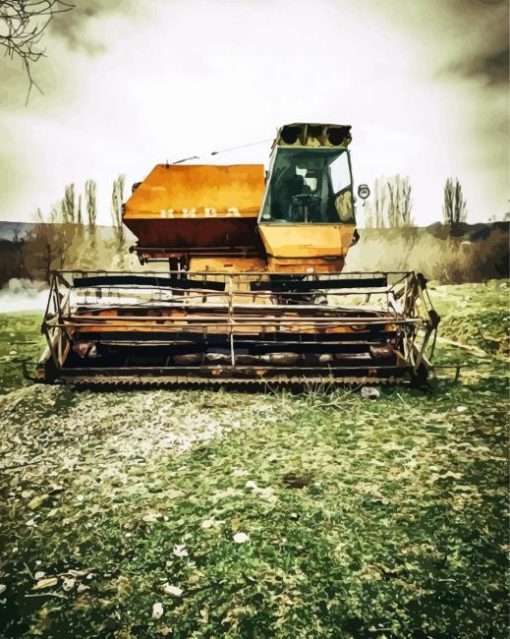 Vintage Combine Harvester paint by numbers