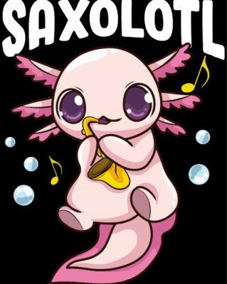 Cute Pink Axolotl paint by numbers