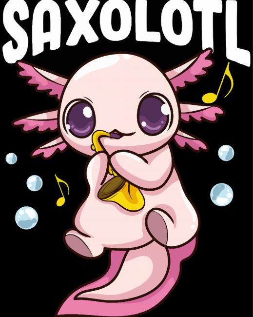 Cute Pink Axolotl paint by numbers