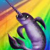 Cute Narwhal And Rainbow paint by numbers