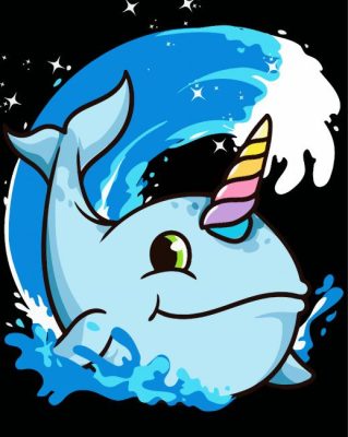 Cute Happy Narwhal Art paint by numbers