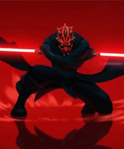 Creepy Darth Maul Character paint by numbers