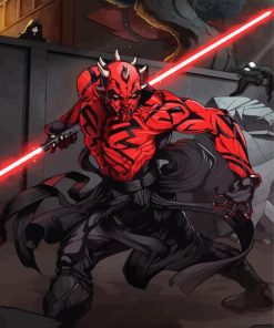 Creepy Darth Maul Art paint by numbers