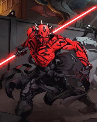Creepy Darth Maul Art paint by numbers