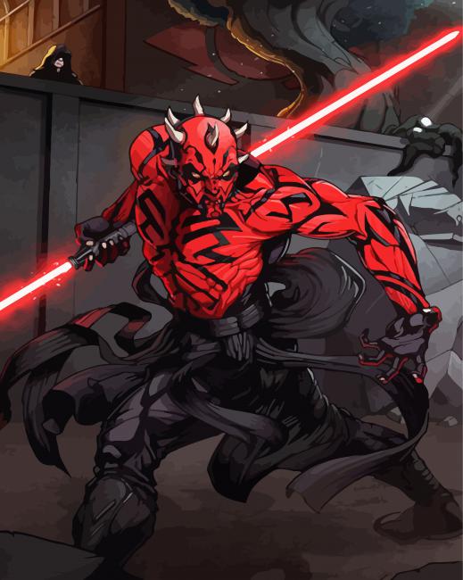 Creepy Darth Maul Art paint by numbers