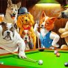 Dogs Playing Pool paint by numbers