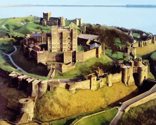 Dover Castle From Above paint by numbers