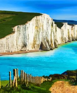 White Seven Sisters Cliffs paint by numbers