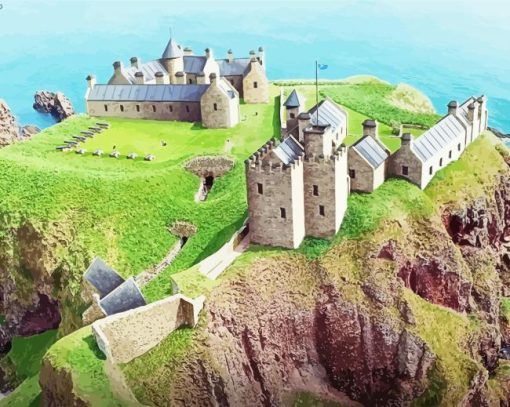 Aesthetic Dunnottar Castle paint by numbers