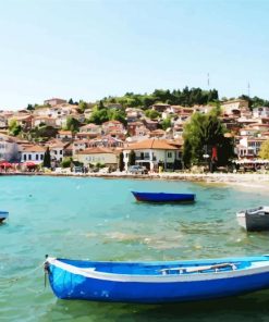 Boats In Lake Ohrid paint by numbers