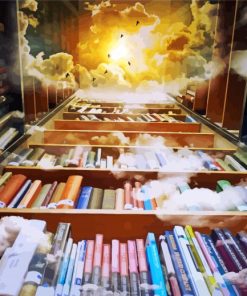 Fantasy Books Shelf paint by numbers