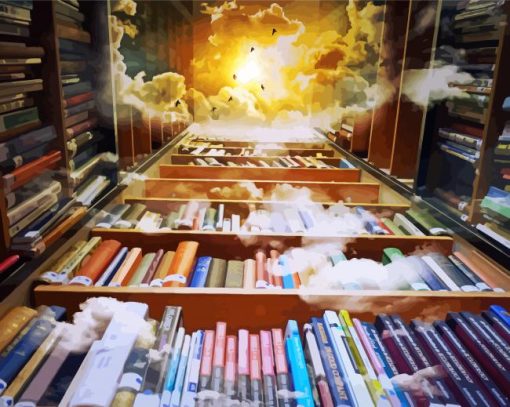 Fantasy Books Shelf paint by numbers