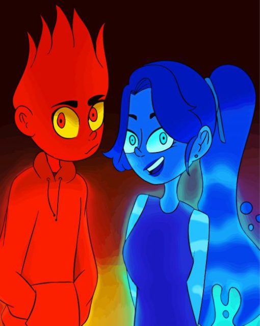 Fire Boy And Water Girl paint by numbers