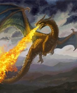 Dragon Breathing Fire paint by numbers