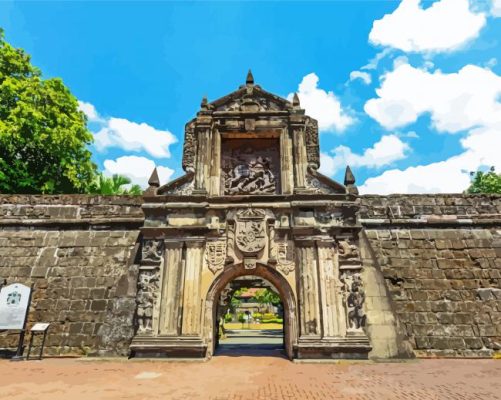 Fort Santiago Building paint by numbers