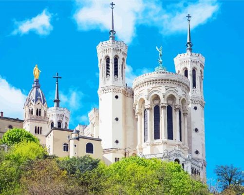 The Basilica Of Notre Dame De Fourvière paint by numbers
