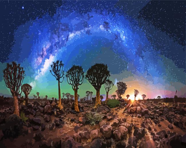 Galaxy Sky Namibia paint by numbers