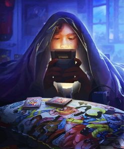 Gamer Boy At Night paint by numbers