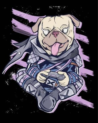 Gamer Dog Animal Art paint by numbers