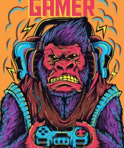 Gamer Monkey Pop Art paint by numbers