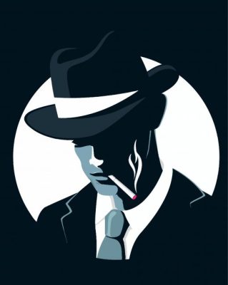 Illustration Gangster Smoking paint by numbers