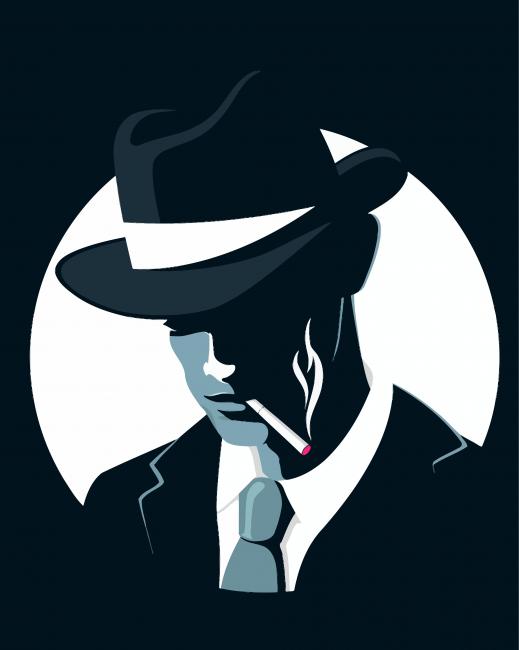 Illustration Gangster Smoking paint by numbers