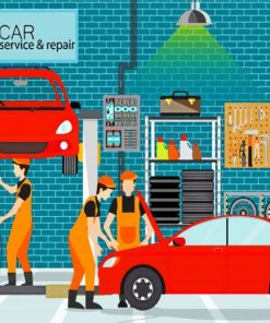 Garage Car Repairs paint by numbers