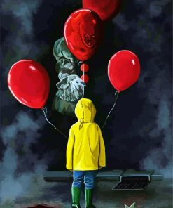 Georgie With Red Balloons paint by numbers