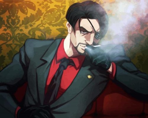 Classy Goro Majima Smoking paint by numbers