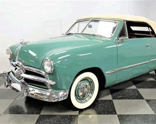 Cyan 1949 Ford Car paint by numbers