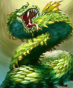 Fantasy Green Dragon paint by numbers