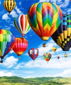 Hot Airballoons Up paint by numbers