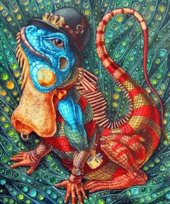 Iguana Reptile Art paint by numbers