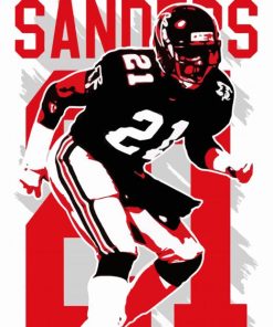 Illustration Deion Sanders paint by numbers