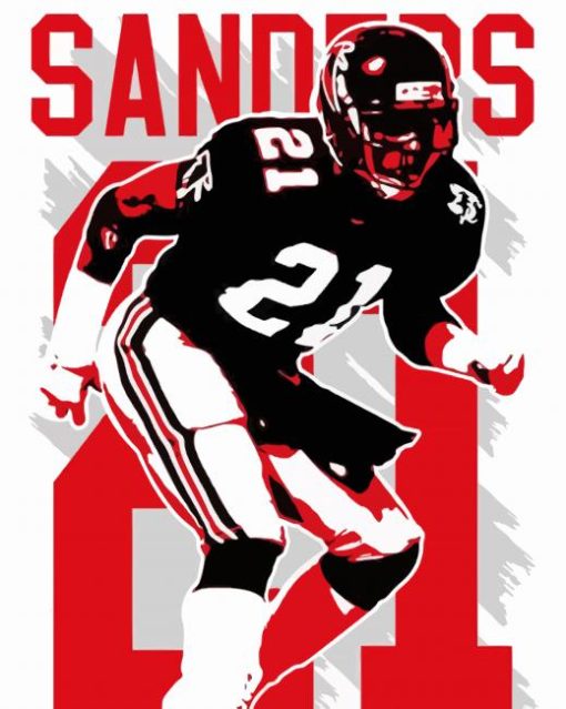 Illustration Deion Sanders paint by numbers