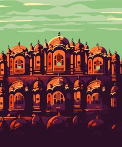 Illustration Hawa Mahal paint by numbers