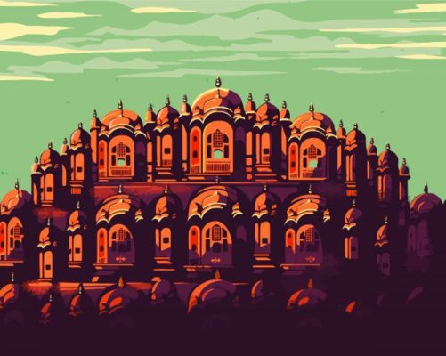Illustration Hawa Mahal paint by numbers