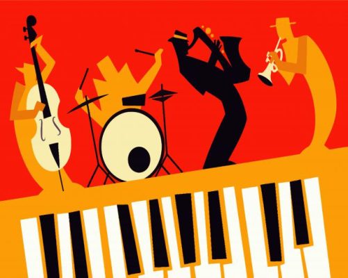 Illustration Latin Musicians Jazz paint by numbers