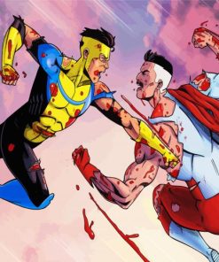 Mark Grayson And Omni Man Fight paint by numbers