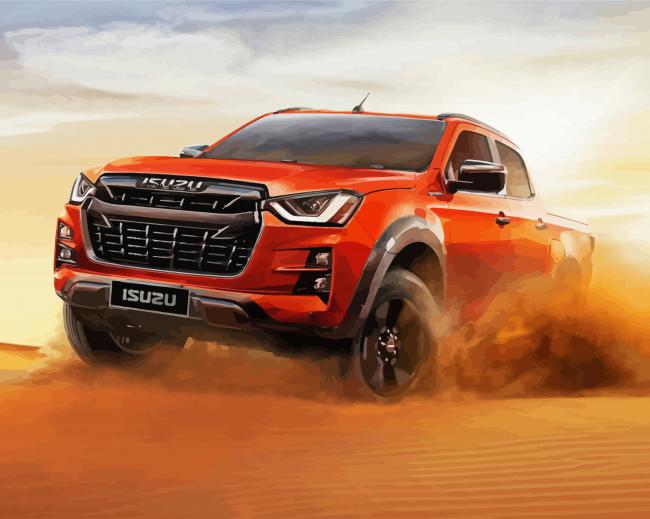 Isuzu Truck In Desert paint by numbers