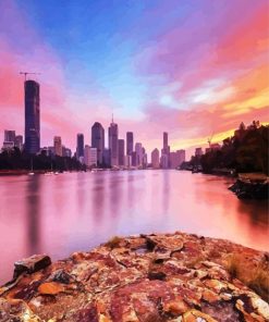 Kangaroo Point View At Sunset paint by numbers