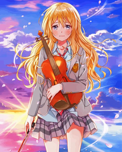 Adorable Kaori Miyazono paint by numbers